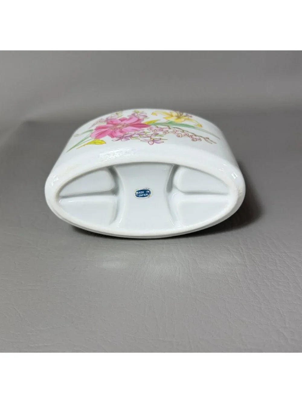 Vintage Japan Floral Ceramic Toothbrush Holder Retro Bathroom Toothpaste Cup